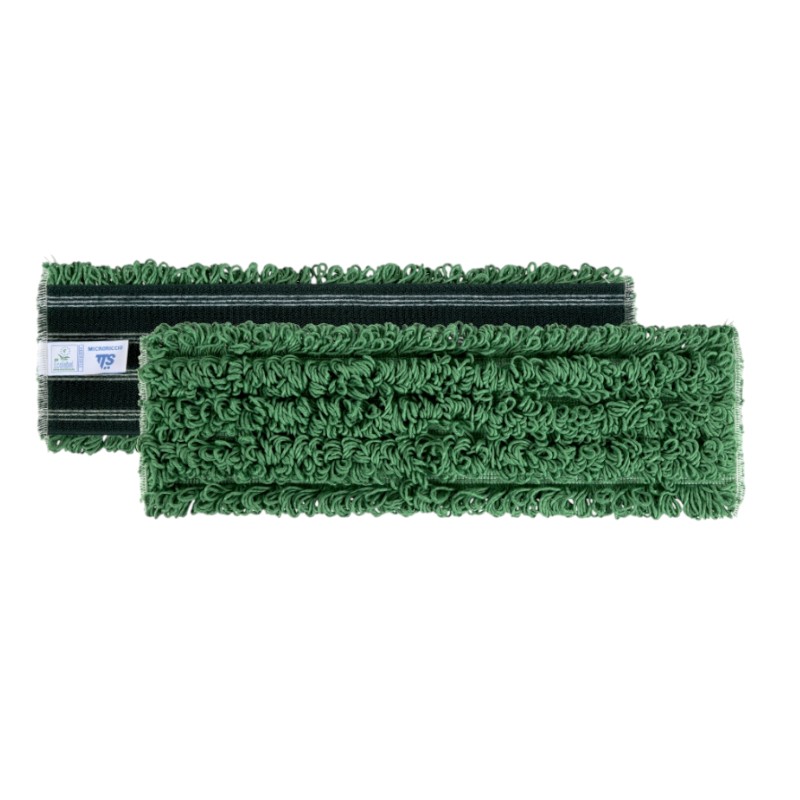 Mop Frange - Klittenbandsysteem - Microriccio - 40 cm - Groen met groene achterkant